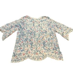 Solitaire Women's Embroidered Boho Multicolored Floral, Size M